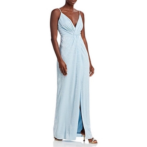 Aidan by Aidan Mattox Pleated Gown, - Picture 4 of 9
